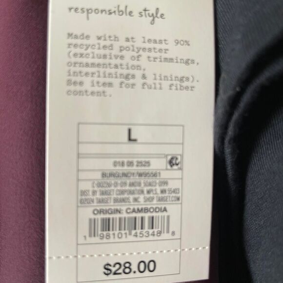 A NEW DAY LARGE Burgundy midi satin skirt with a stretchy waistband - Picture 4 of 4